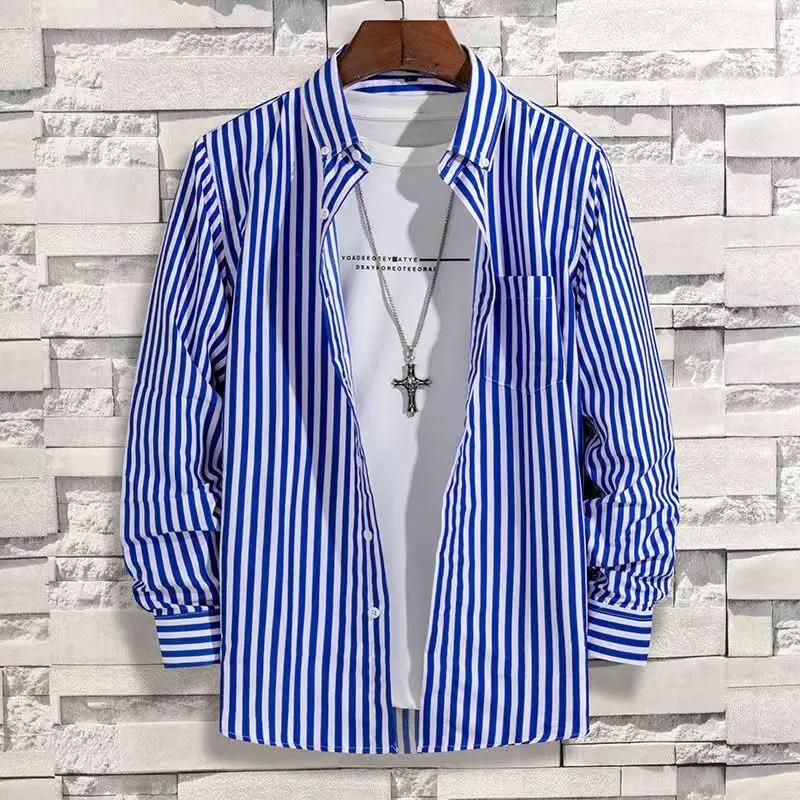 Camisa listrada masculina cami - Dress Shirt Non-Iron avaliação e preço