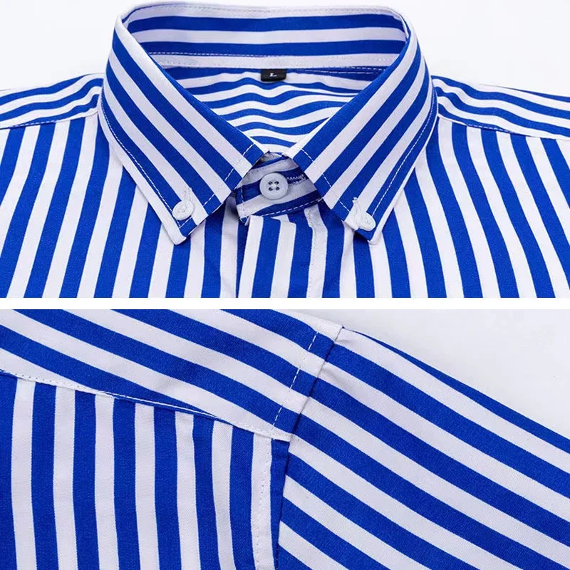 Camisa listrada masculina cami - Dress Shirt Non-Iron avaliação e preço