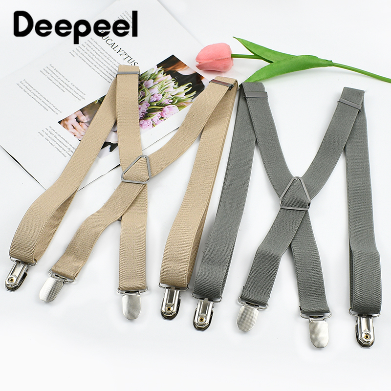 Deepeel 2.5*100cm suspensórios - Suspenders Clip Men avaliação e preço
