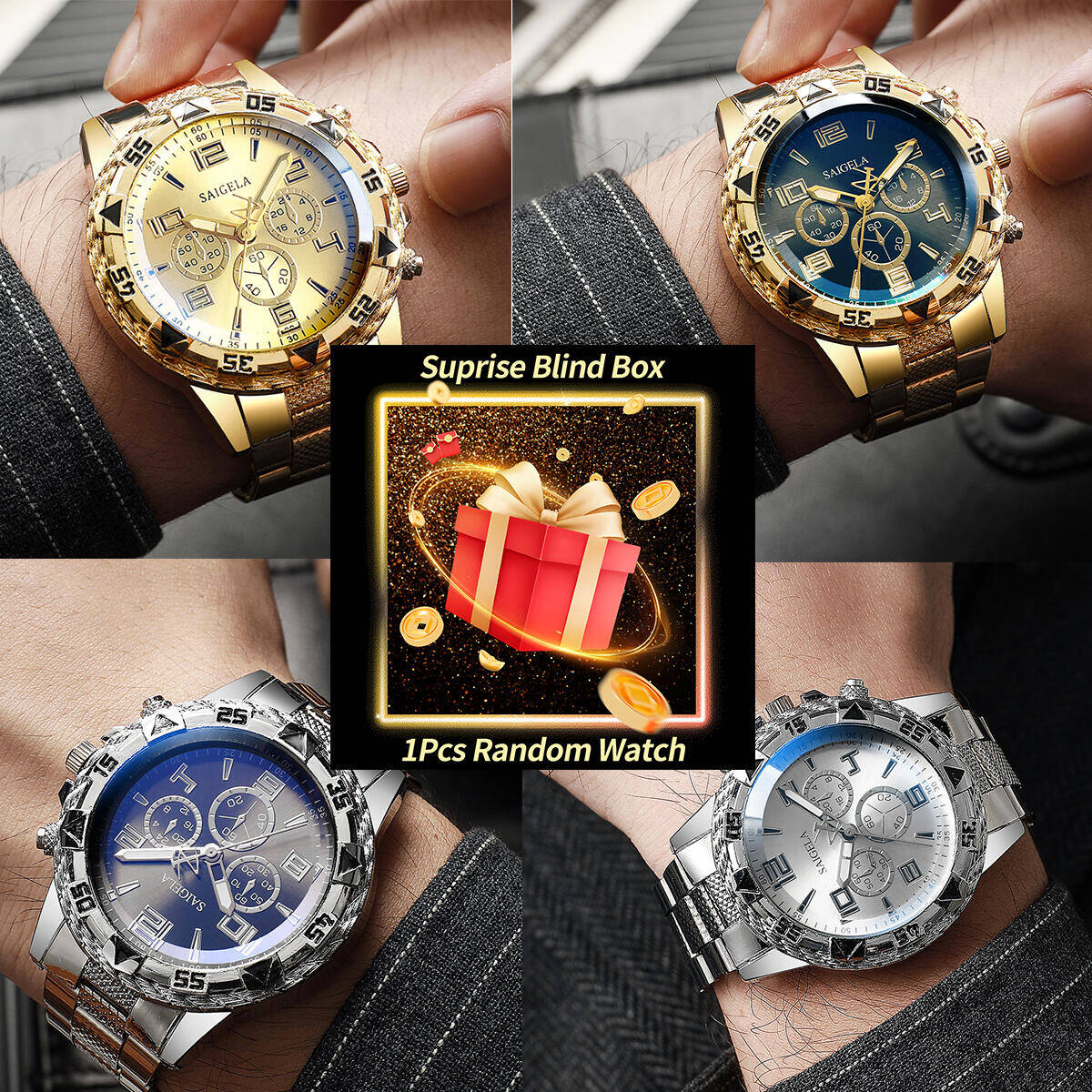 1pc surpresa mistério relógio  - Mens Fashion Watch avaliação e preço