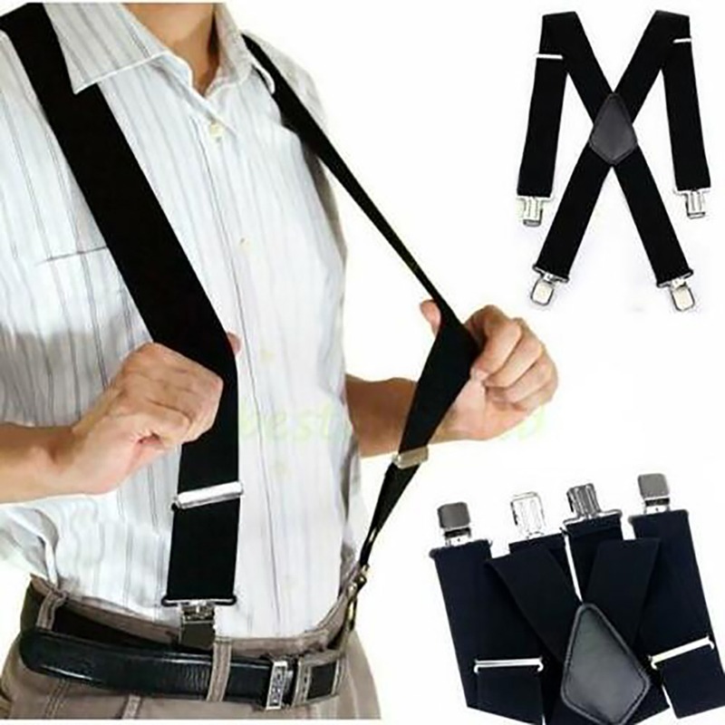 4 clipes 2.5/3.5cm de largura  - Suspenders Clip Men avaliação e preço